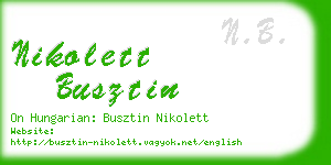 nikolett busztin business card